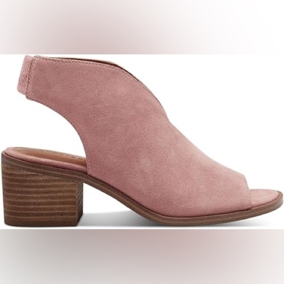 Lucky Brand Pink Suede Mules with Chunky Heel - Picture 3 of 14